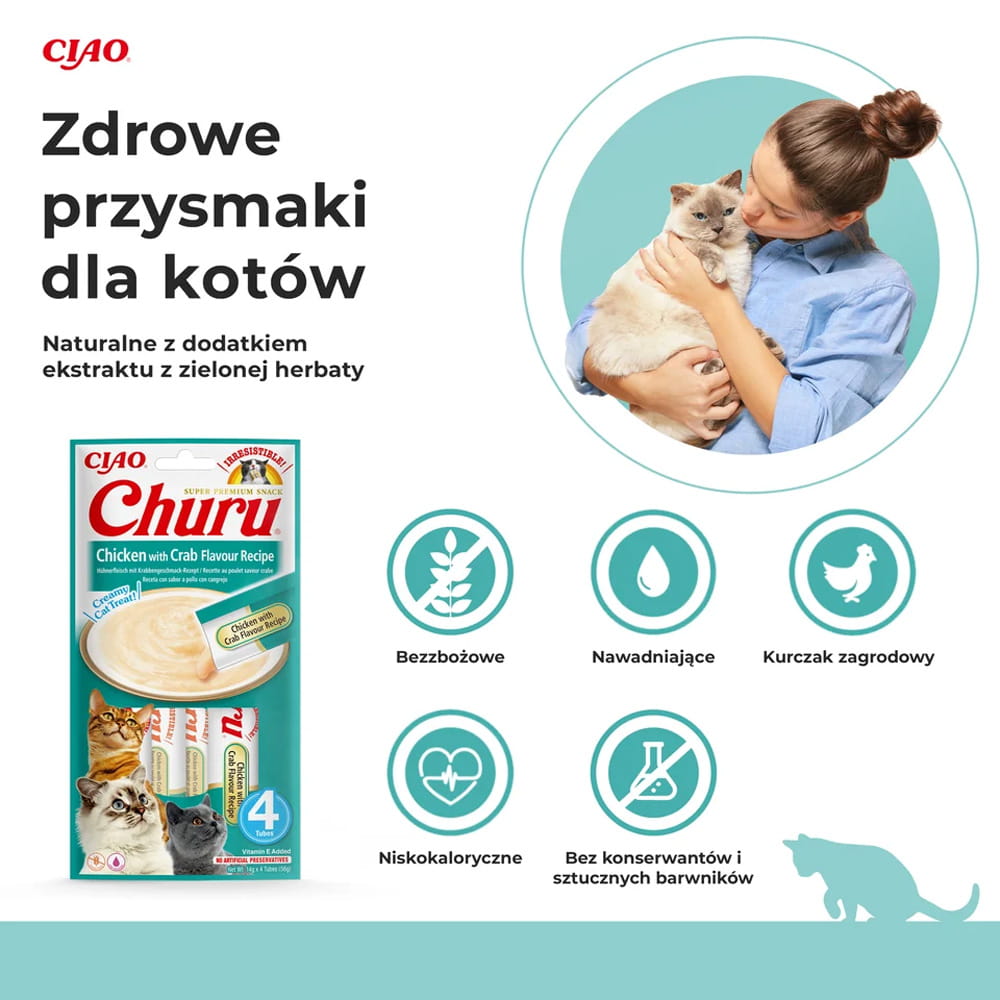 Inaba Churu Przysmak dla Kota Kurczak z Krabem 4x14g